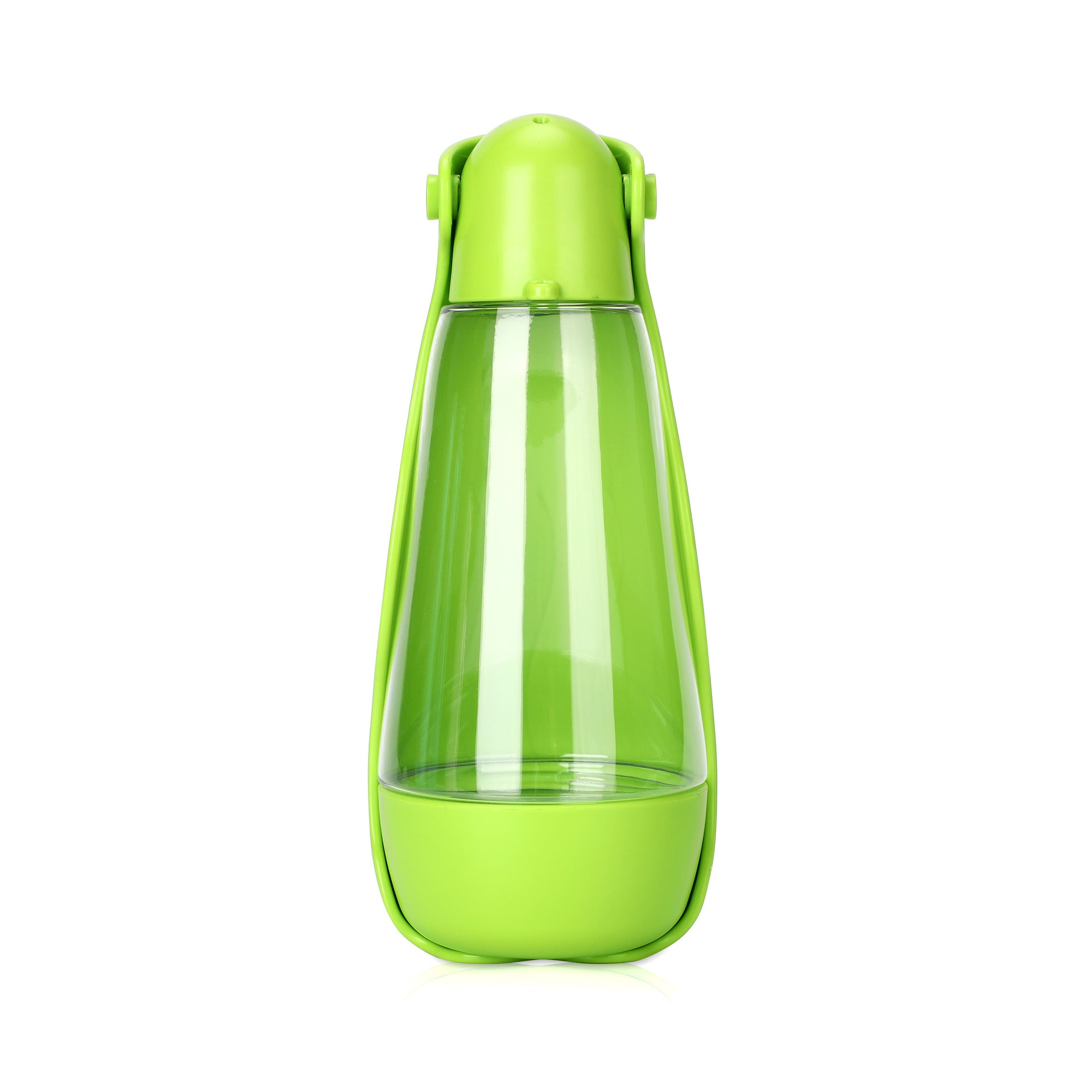 Pet travel water bottle with the drinking bowl folded out