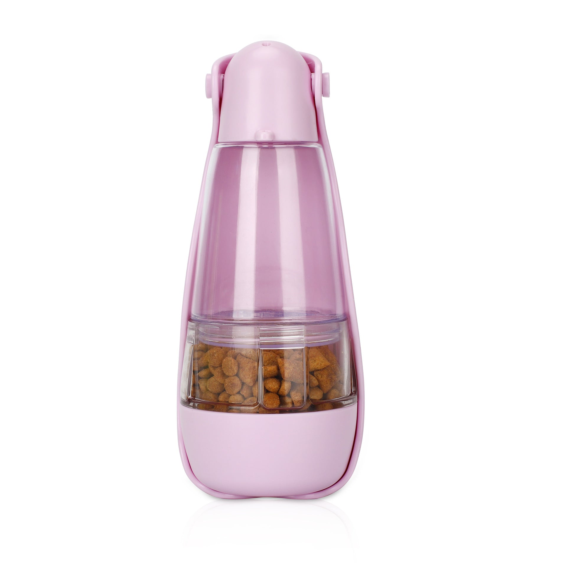 Foldable pet water bottle sized to fit a bag or cup holder