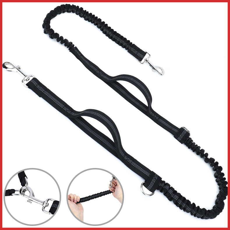 Storage pouch detail on the hands-free dog walking belt