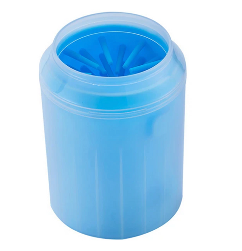 Portable dog paw cleaner cup with soft silicone bristles inside