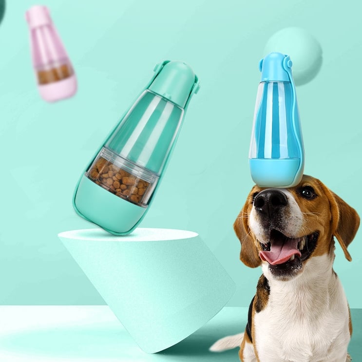 Foldable pet travel water bottle for dogs and cats